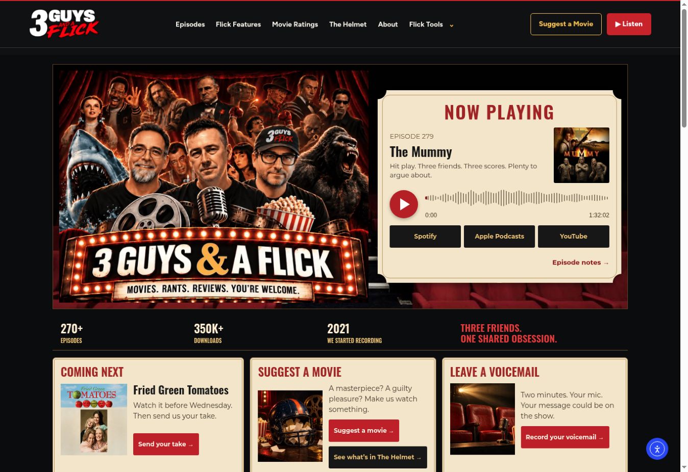 3 Guys and a Flick website screenshot